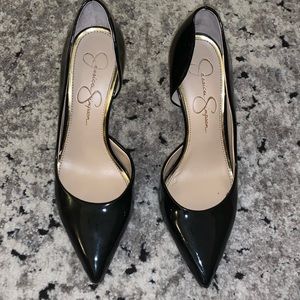 Black Patton leather Jessica Simpson pumps